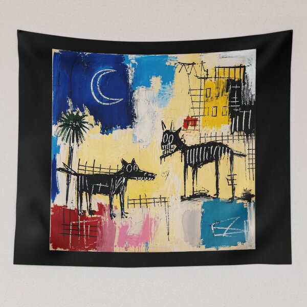 Item preview, Abstract Black Cat Moon Painting designed and sold by Modaozushi216.