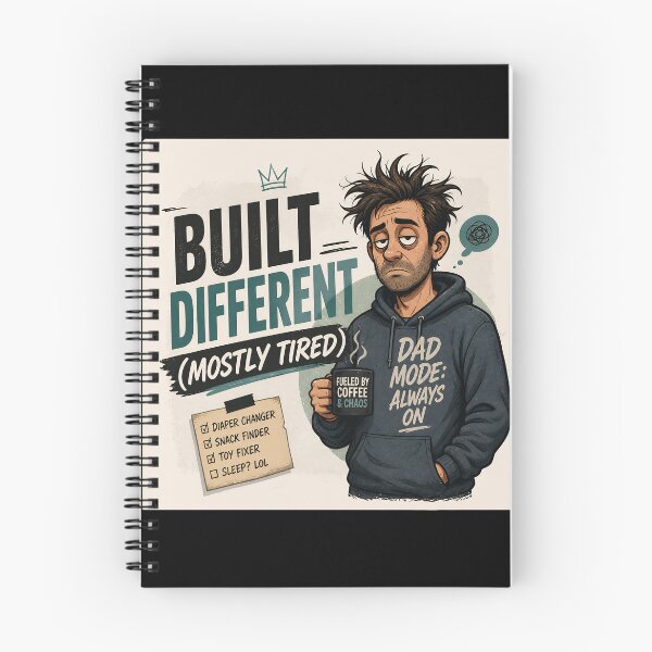 Item preview, Built Different Mostly Tired Funny Dad Sticker designed and sold by FestivityFinds.