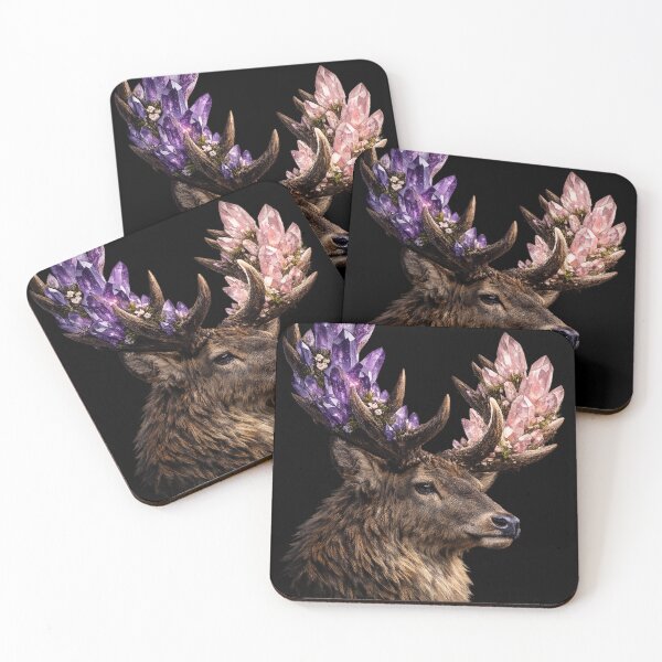 Item preview, Amethyst and Rose Quartz Crystal Antler Stag designed and sold by tineldesign.