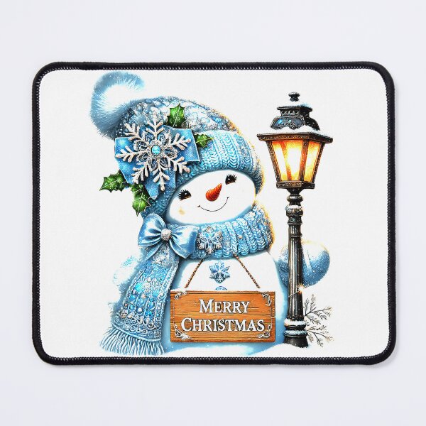 Item preview, Christmas Snowman With Blue Stocking Hat By Lamppost designed and sold by DEC02.