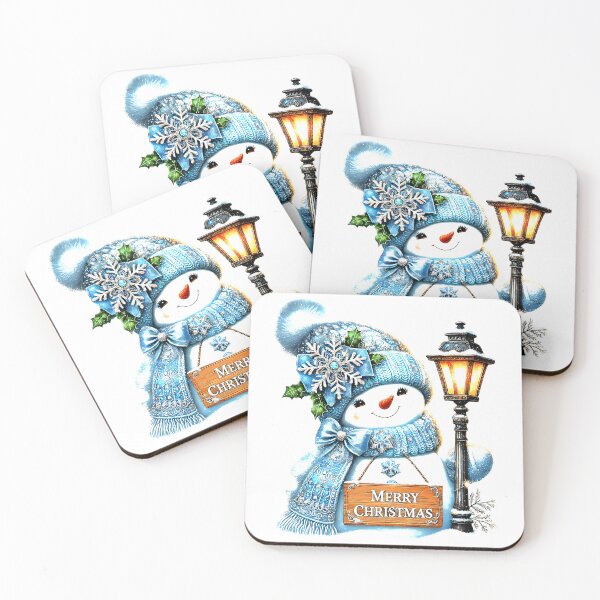 Item preview, Christmas Snowman With Blue Stocking Hat By Lamppost  designed and sold by DEC02.
