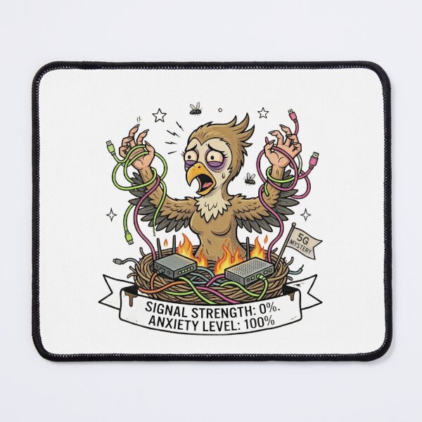Item preview, Connection Harpy- "Anxiety Level 100%" Funny Retro Tech Tee designed and sold by PixelsTelas.
