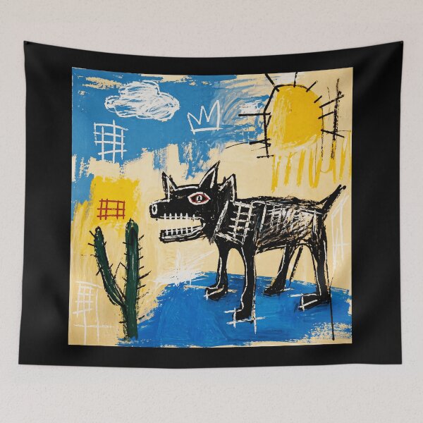 Item preview, Abstract Black Dog Desert Painting designed and sold by Modaozushi216.