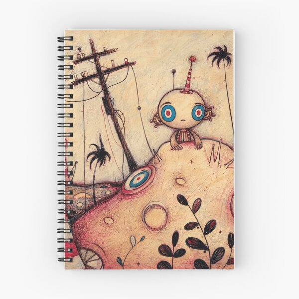 Item preview, Whimsical Robot on Pink Planet Surreal designed and sold by eliramaison.