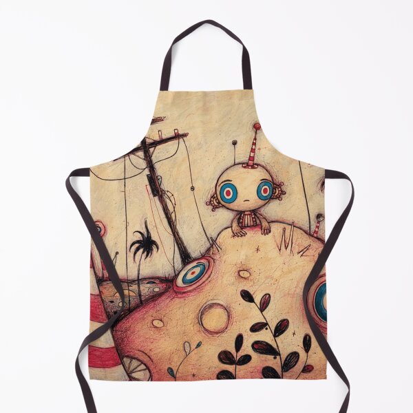 Item preview, Whimsical Robot on Pink Planet Surreal designed and sold by eliramaison.