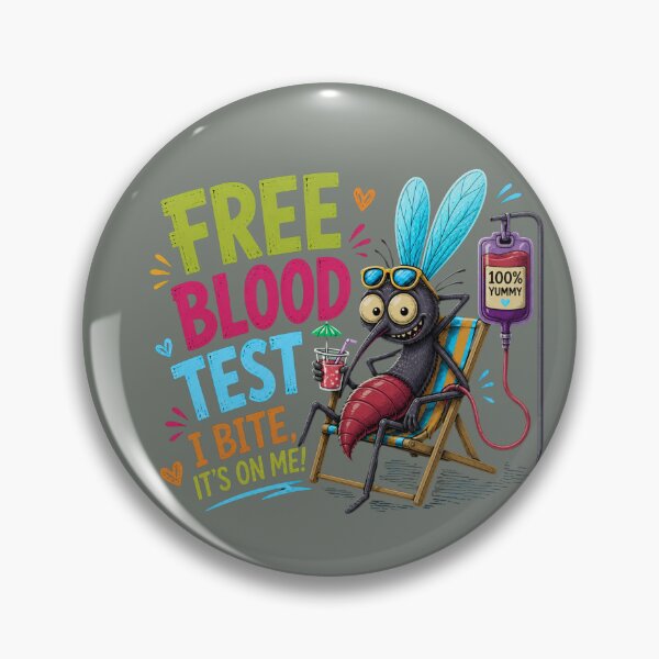 Item preview, FREE BLOOD TEST – Funny Mosquito Graphic T-Shirt designed and sold by Aimetoi.