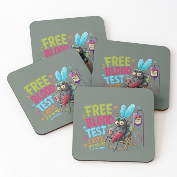 Item preview, FREE BLOOD TEST – Funny Mosquito Graphic T-Shirt designed and sold by Aimetoi.