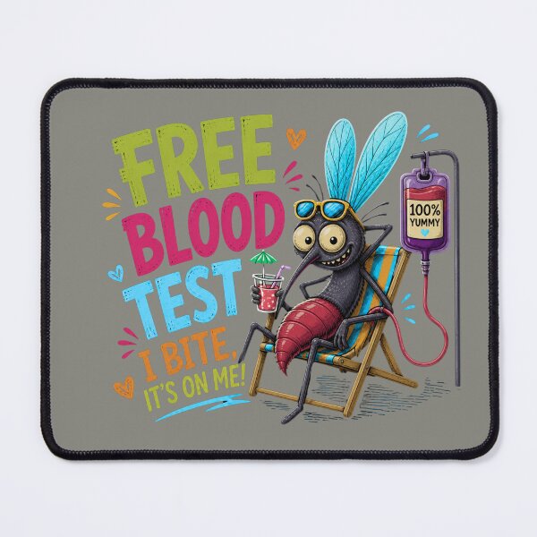 Item preview, FREE BLOOD TEST – Funny Mosquito Graphic T-Shirt designed and sold by Aimetoi.