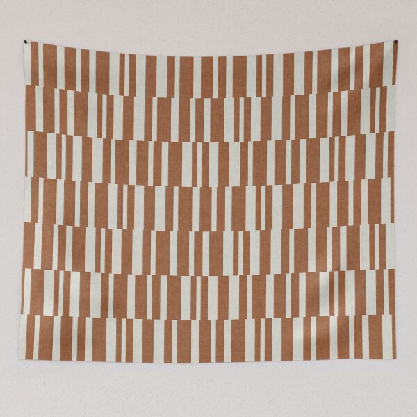 Item preview, Modern Geometric Stripe Pattern - Burnt Orange & Off-White designed and sold by Sarah Thorpe Designs .