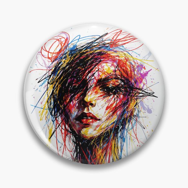 Item preview, Fiery Scribble Emotional Whirl Portrait designed and sold by RamyGallery.