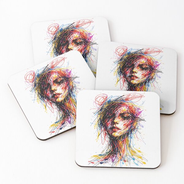 Item preview, Fiery Scribble Emotional Whirl Portrait designed and sold by RamyGallery.