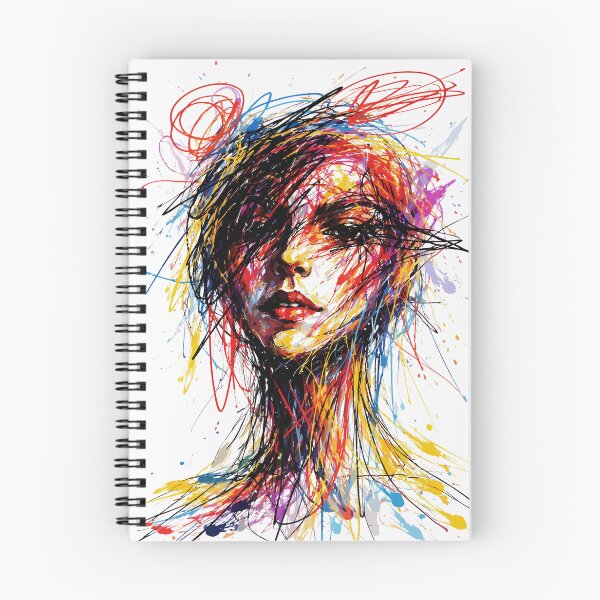 Item preview, Fiery Scribble Emotional Whirl Portrait designed and sold by RamyGallery.