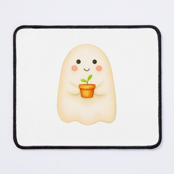 Item preview, Cute Ghost Holding Plant Art Print designed and sold by Little Bloom Studio.