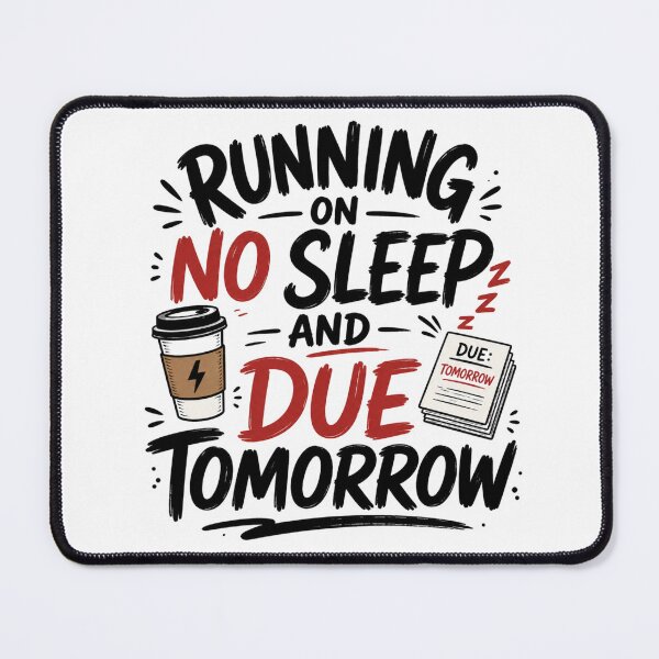 Item preview, Running on No Sleep and Due Tomorrow Student Life Design designed and sold by TommyArt94.