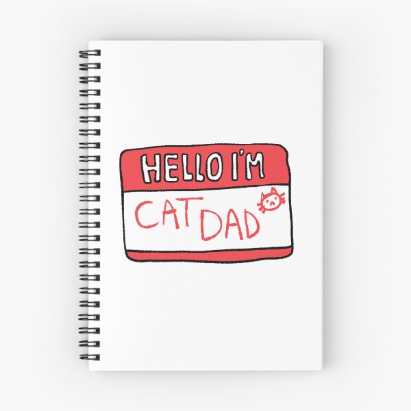 Item preview, Hello I am Cat Dad Hand Drawn Name Tag designed and sold by RNASstuff.