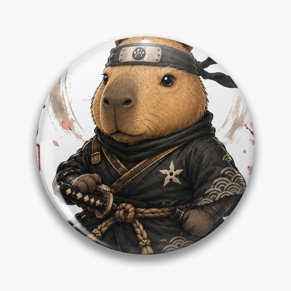 Item preview, Stealth Ninja Capybara Under Sakura Moon designed and sold by Inspirahawke.