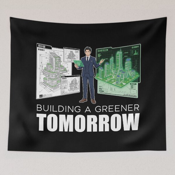 Item preview, Solarpunk Architect - Building A Greener Tomorrow Sustainable Art designed and sold by Osmose-Studio.