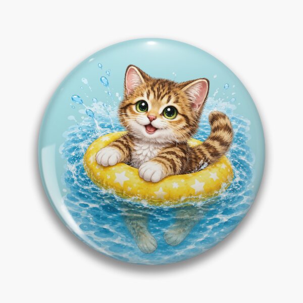 Item preview, cat in the pool designed and sold by PasoaPaso2025.