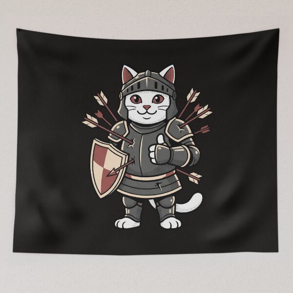Item preview, This Is Fine Knight Cat designed and sold by AwesomeBeyondLimits.