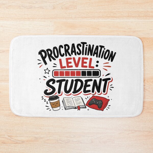 Item preview, Procrastination Level Student - Funny Study Quote Design designed and sold by TommyArt94.