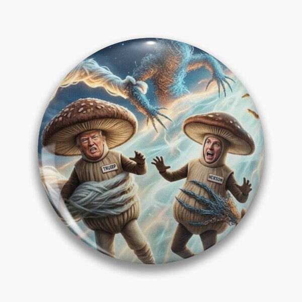 Item preview, Donald Trump, Gavin Newsom Mushrooms Abducted by Aliens designed and sold by Uniqueartai.