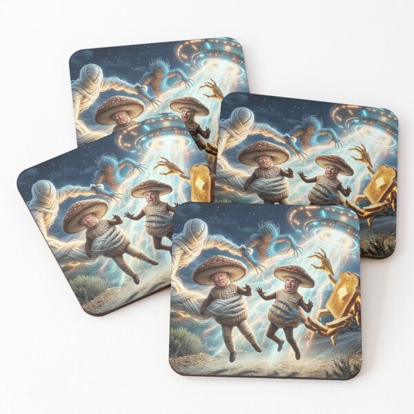 Item preview, Donald Trump, Gavin Newsom Mushrooms Abducted by Aliens designed and sold by Uniqueartai.
