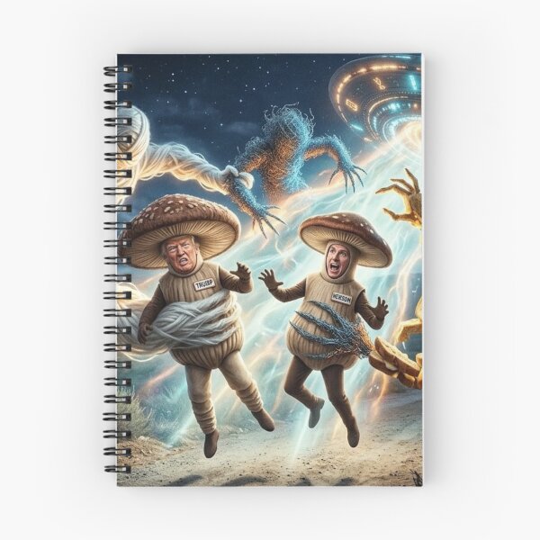 Item preview, Donald Trump, Gavin Newsom Mushrooms Abducted by Aliens designed and sold by Uniqueartai.