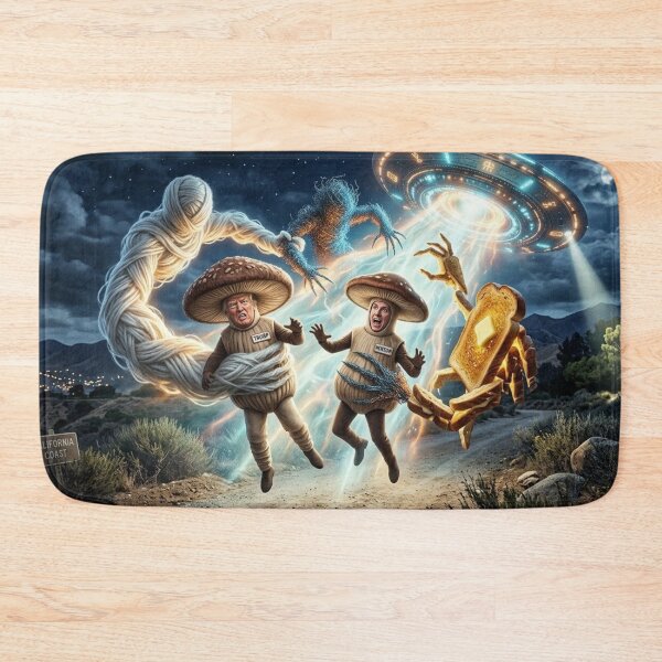Item preview, Donald Trump, Gavin Newsom Mushrooms Abducted by Aliens designed and sold by Uniqueartai.