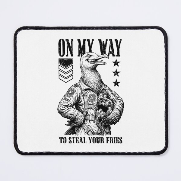 Item preview, Funny Silly Seagull Fighter Pilot Bird Steal Your Fries designed and sold by GrandeDuc.