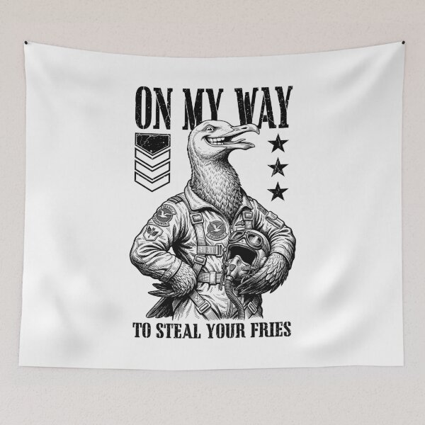 Item preview, Funny Silly Seagull Fighter Pilot Bird Steal Your Fries designed and sold by GrandeDuc.