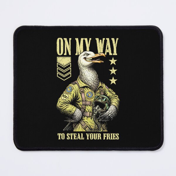 Item preview, Funny Silly Seagull Fighter Pilot Bird Steal Your Fries designed and sold by GrandeDuc.