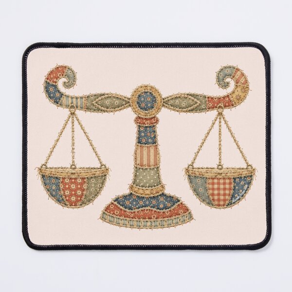 Item preview, Faux Patchwork Libra Star Sign Zodiac Art Air Element Graphic Cottagecore Vintage Style  designed and sold by Made by Tamar.