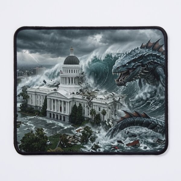 Item preview, Leviathan Tidal Wave Tsunami on California Capitol Hill designed and sold by Uniqueartai.