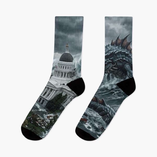 Item preview, Leviathan Tidal Wave Tsunami on California Capitol Hill designed and sold by Uniqueartai.