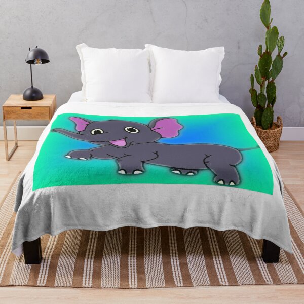 Item preview, Happy Cute Elephant Cartoon – Playful Baby Elephant Illustration designed and sold by rrr-digitalarts.