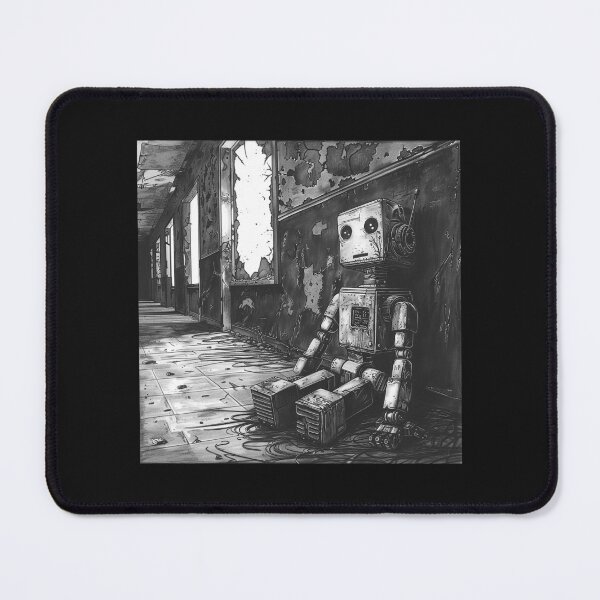 Item preview, Lonely Robot in Abandoned Hallway designed and sold by inkoutninja.