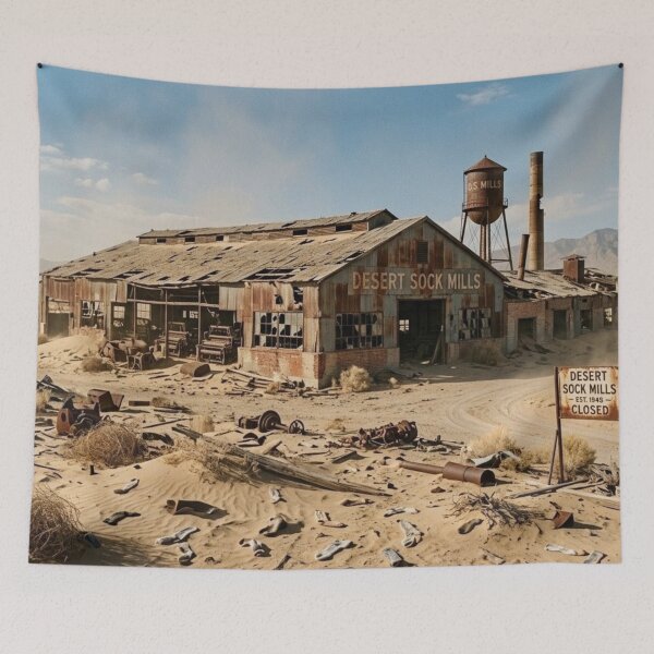 Item preview, Abandoned Sock Factory in the Desert designed and sold by Uniqueartai.