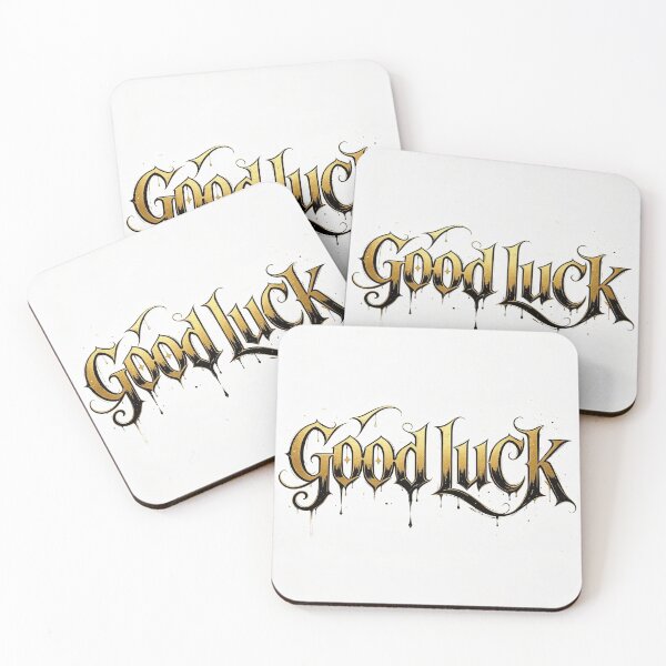 Item preview, Elegant Gold Gothic Good Luck Typography designed and sold by AwakenFah.