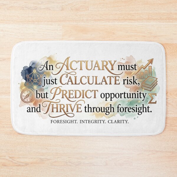 Item preview, Inspirational Actuary Quote Art - Luxury Financial Foresight & Risk Management Watercolor Calligraphy designed and sold by Psychlee Best Finds.