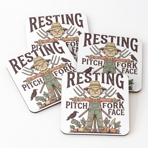 Item preview, Resting Pitchfork Face- Funny Grumpy Scarecrow & Farmer Pun designed and sold by GazzatheGreen.