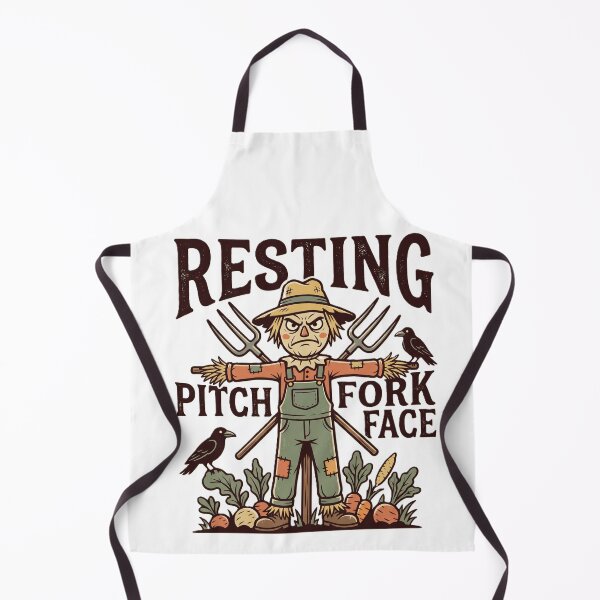 Item preview, Resting Pitchfork Face- Funny Grumpy Scarecrow & Farmer Pun designed and sold by GazzatheGreen.