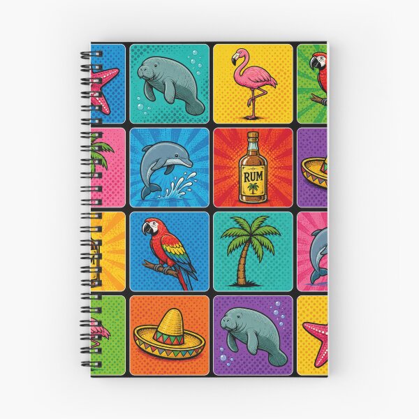 Item preview, Memory card game in pop art style - Parrot, Manatee, Palm Tree, Rum, Mexico, Dolphin, Flamingo, Starfish designed and sold by darky72.