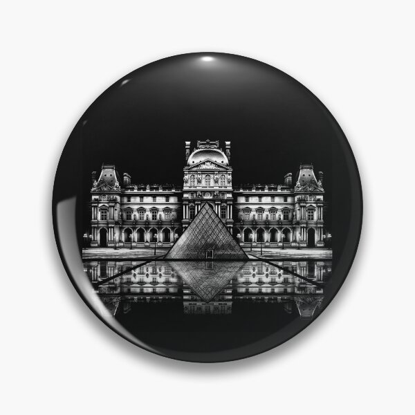 Item preview, Black and White Paris Museum Glass Pyramid designed and sold by inkoutninja.