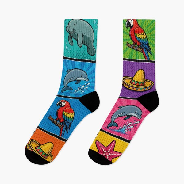 Item preview, Memory card game in pop art style - Parrot, Manatee, Palm Tree, Rum, Mexico, Dolphin, Flamingo, Starfish designed and sold by darky72.