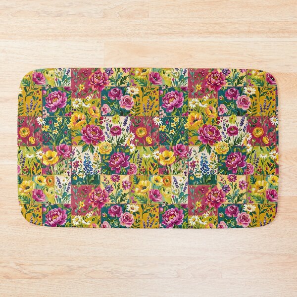 Item preview, Eclectic Patchwork Floral Pattern Folk Art designed and sold by SplashTastic.
