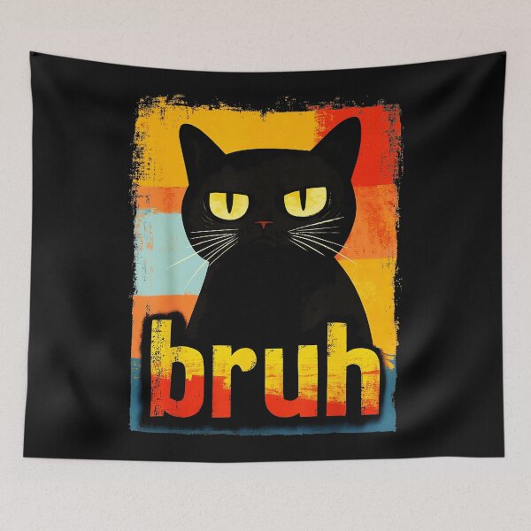 Item preview, Bruh Black Cat Meme Funny Feline Lover designed and sold by SanTiOmal.
