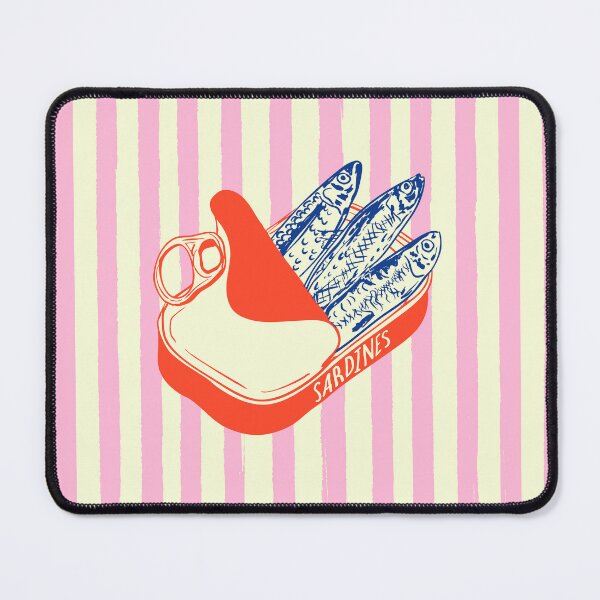 Item preview, Sardines Tin Can Coastal Summer Pink Stripes designed and sold by MaiZephyr.