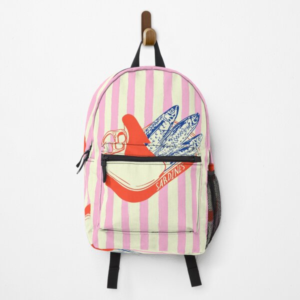 Item preview, Sardines Tin Can Coastal Summer Pink Stripes designed and sold by MaiZephyr.
