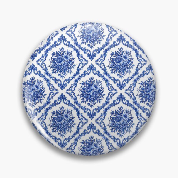 Item preview, Mediterranean Blue White Floral Pattern Ceramic designed and sold by SplashTastic.