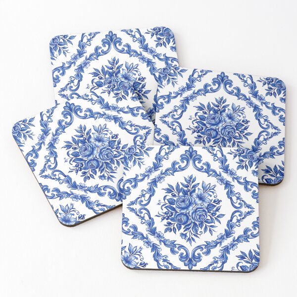 Item preview, Mediterranean Blue White Floral Pattern Ceramic designed and sold by SplashTastic.